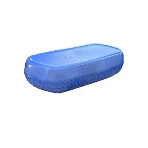 Tupperware Egg Keeper Carrier Sheer Blue #3026A-2 Holds 6 Eggs Rare Vtg New